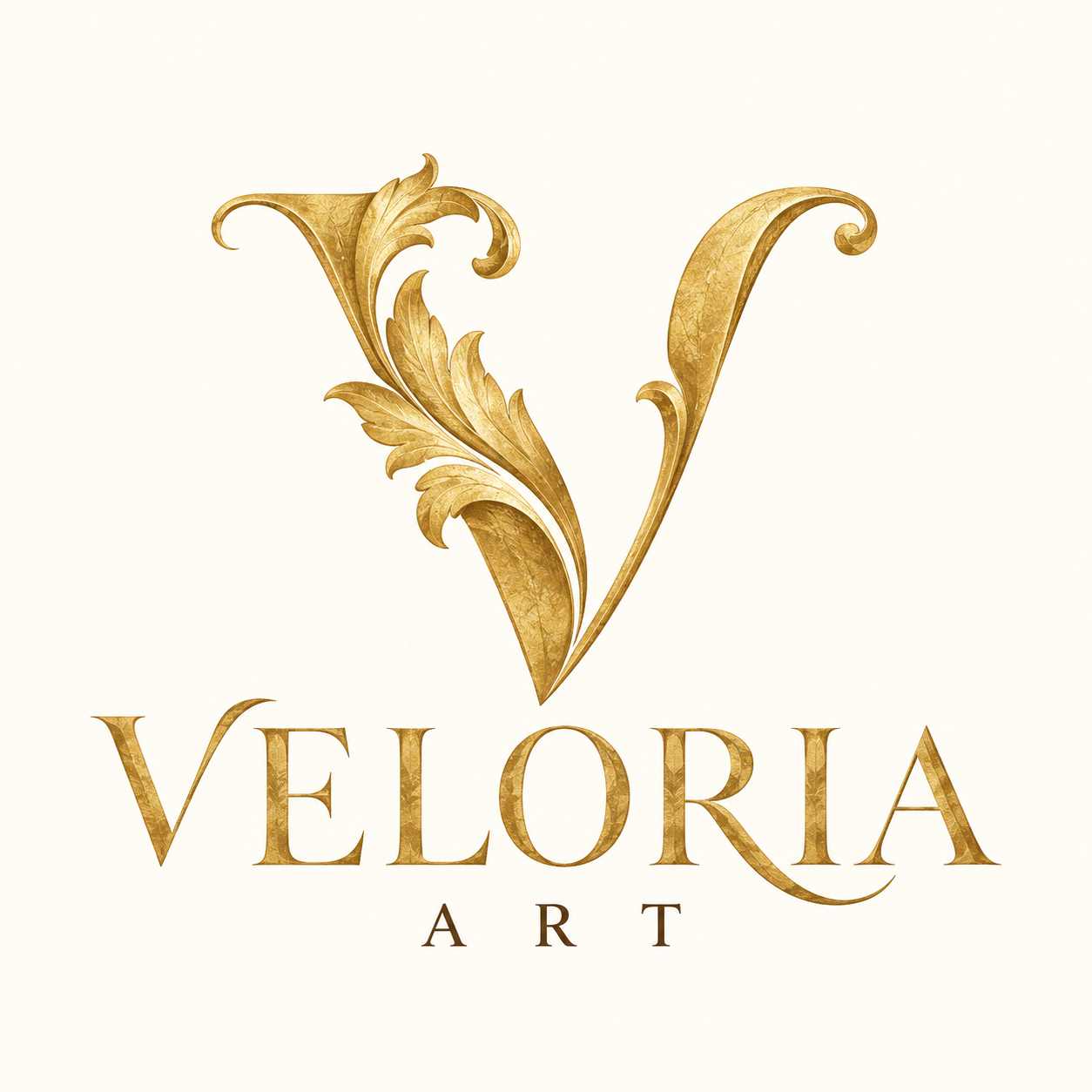 VELORIA ART gold leaf V monogram